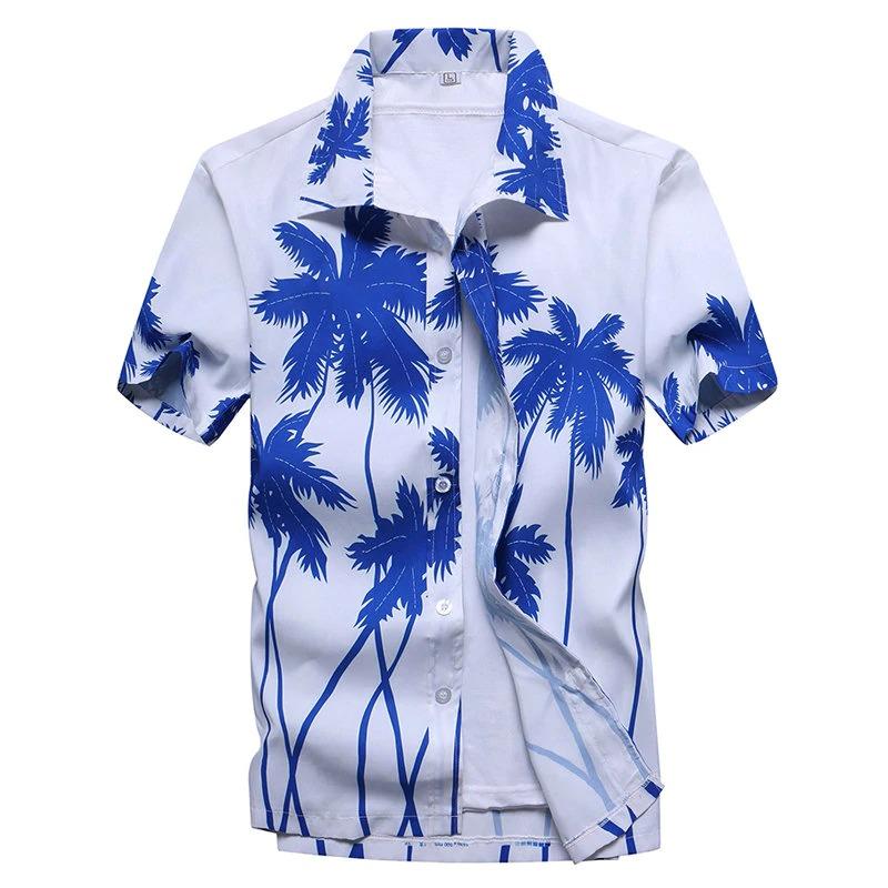 Tropical Palms Blue Shirt