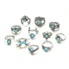 Aqua Silver Knuckle Ring