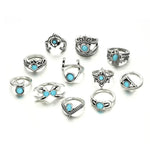 Aqua Silver Knuckle Ring