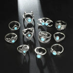 Aqua Silver Knuckle Ring