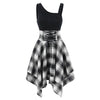 Euphoria Asymmetric Plaid Mini Dress