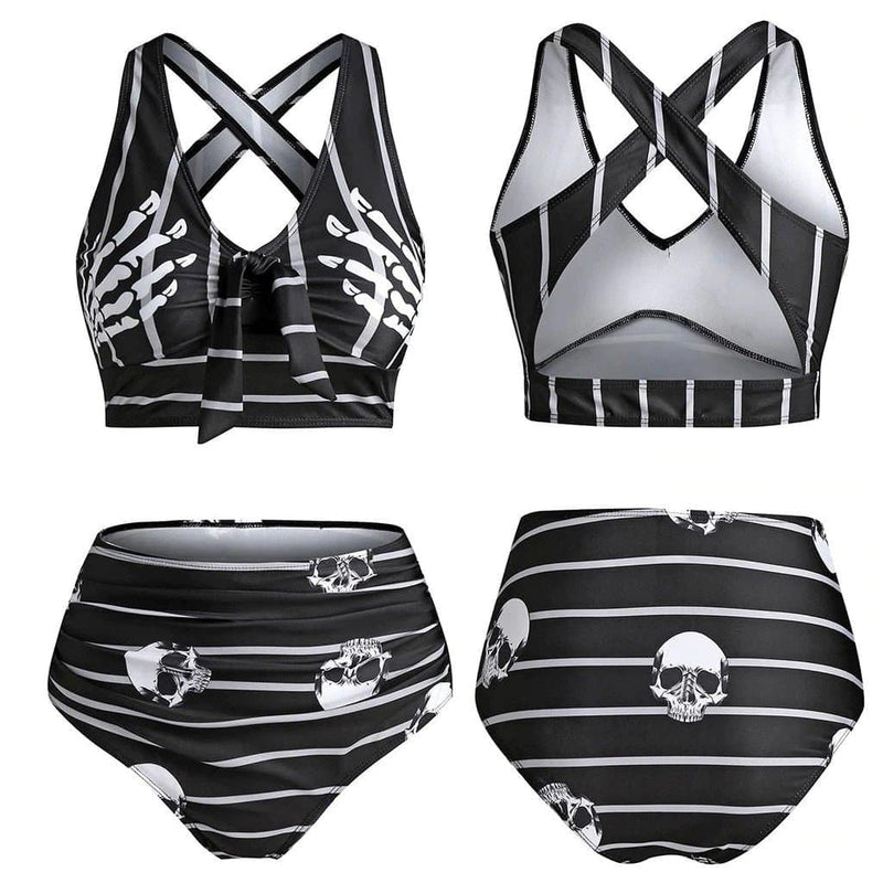 Retro Skull Tankini Swimwear