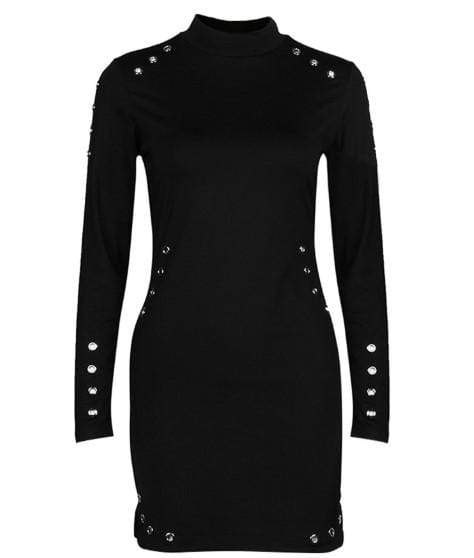 Gothic High-Necked Long Sleeve Dress