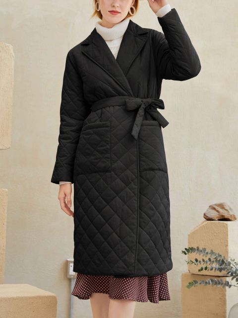 Rhombus Pattern Winter Parka