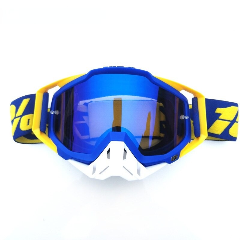 Blue-Blue-Yellow For Skiing Glasses Helmet Ski Mask Snowmobile Snowboard Goggles
