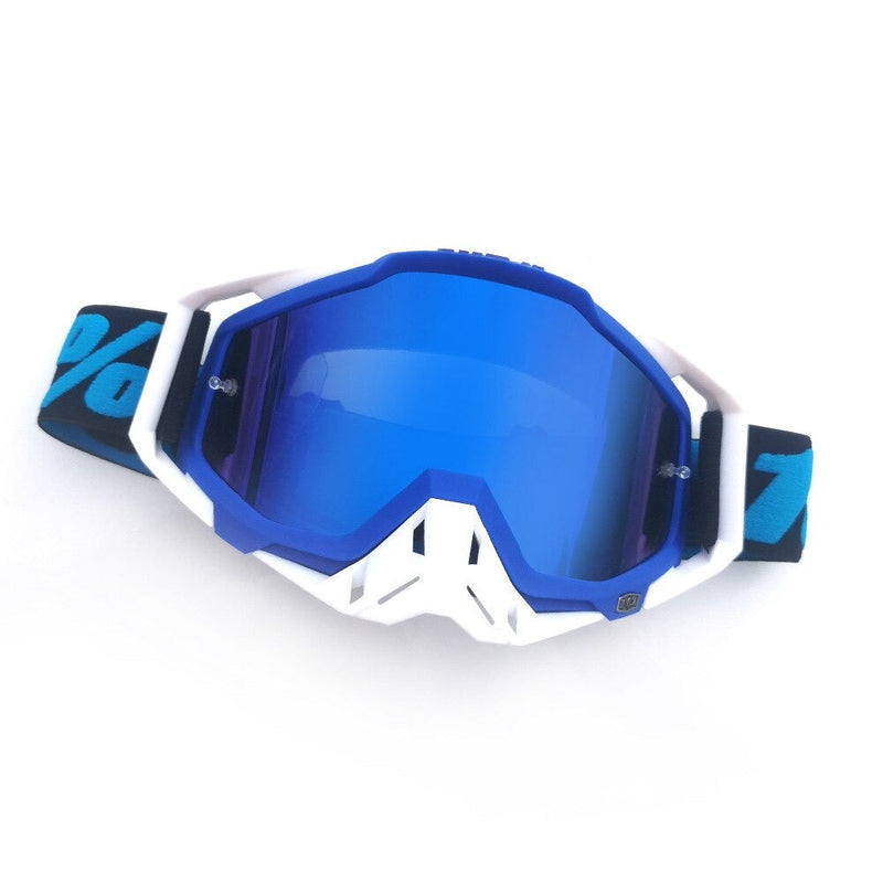Blue-White-Blue For Skiing Glasses Helmet Ski Mask Snowmobile Snowboard Goggles