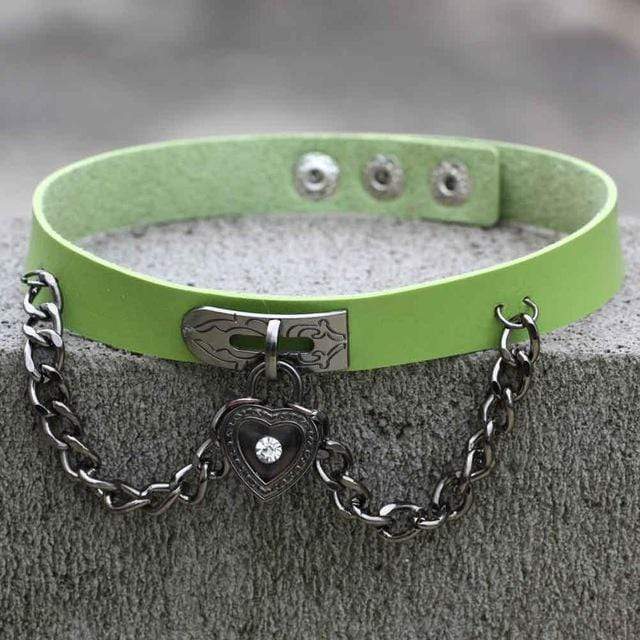 Chained Lock Heart Choker