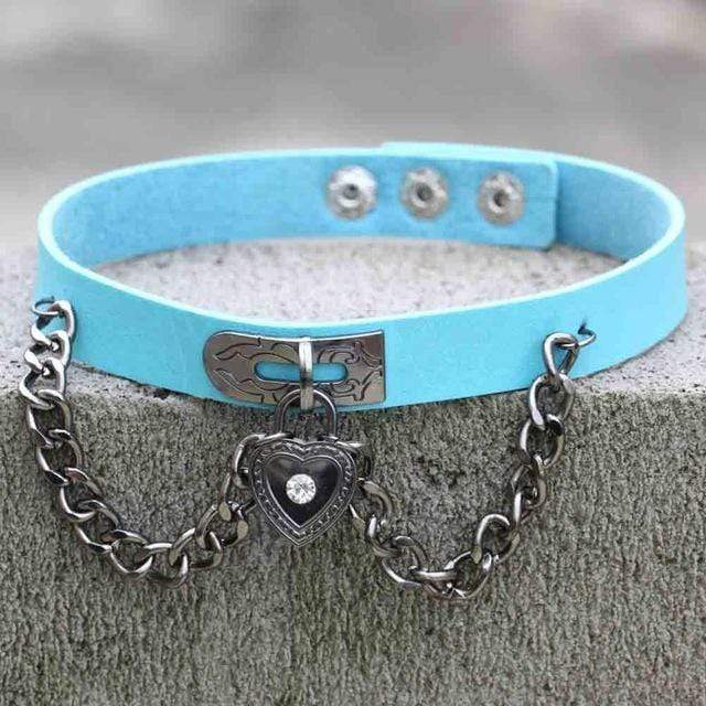 Chained Lock Heart Choker