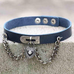 Chained Lock Heart Choker