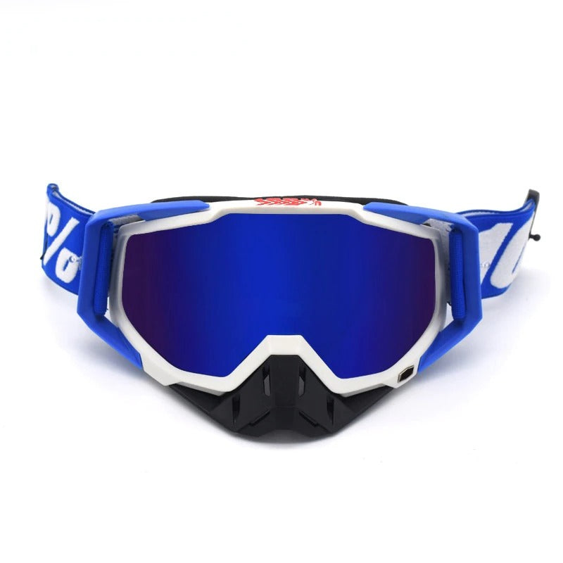 White-Blue For Skiing Glasses Helmet Ski Mask Snowmobile Snowboard Goggles